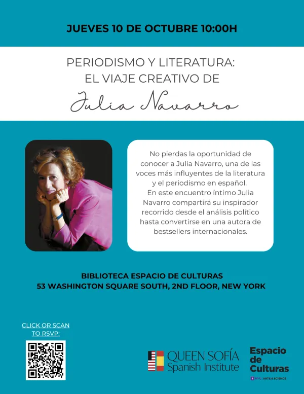 image from Este jueves, ven a charlar sobre periodismo y literatura con Julia Navarro