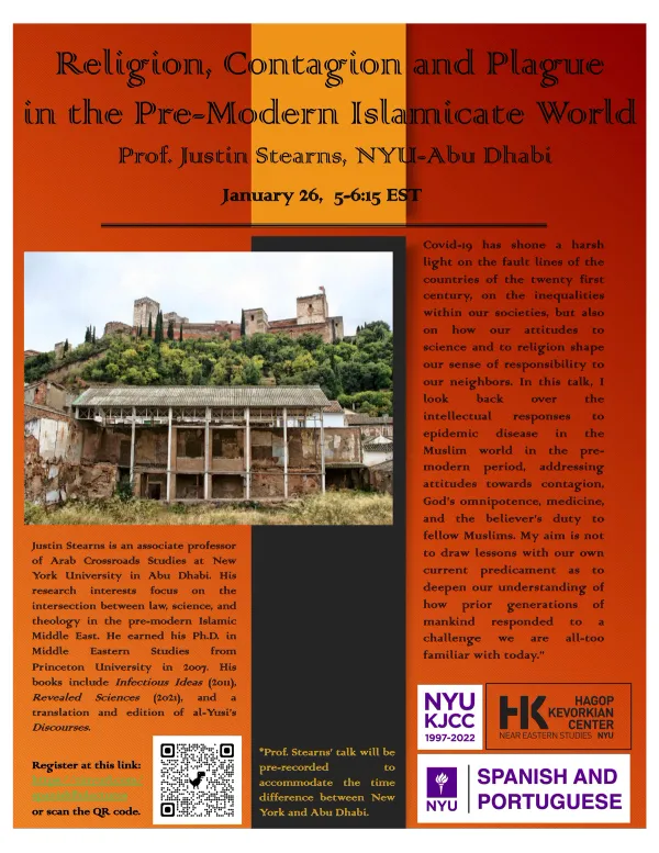 image from Spanish Flus Lecture Series | Religion, Contagion and Plague in the Pre-Modern Islamicate World | Prof. Justin Stearns, NYU-Abu Dhabi